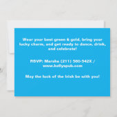 Rainbow Light Blue & Green Clover Drink Iers Kaart (Achterkant)