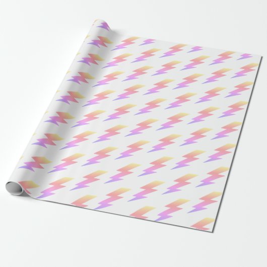 Rainbow Lightning Bolt Cadeaupapier (Uitgerold)
