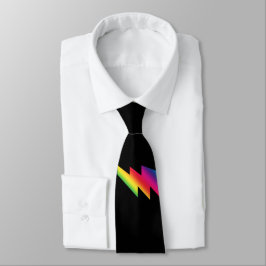Rainbow Lightning Bolt Ribbon Gay Pride Mannen Stropdas