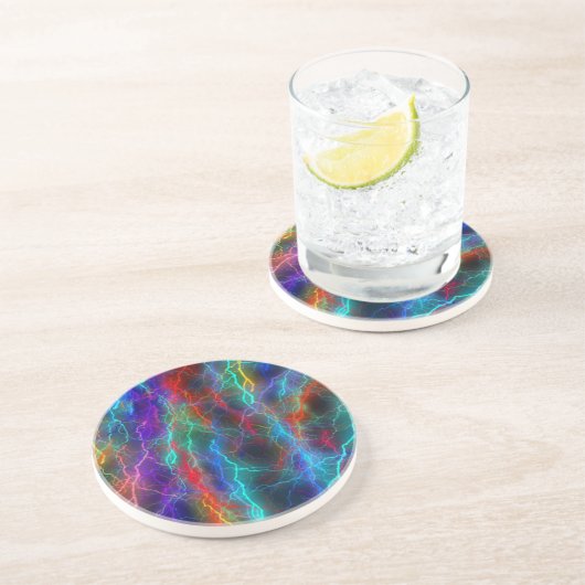 Rainbow Lightning Zandsteen Onderzetter (Zijkant)