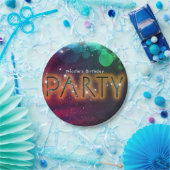 Rainbow Lights Sparkle Dance Club Verjaardagsfeest Papieren Bordje (Feest)