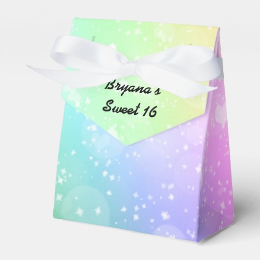 Rainbow Lights Sparkle Party Favor Boxes Bedankdoosjes (Voorkant Zijde)