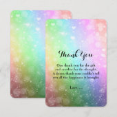 Rainbow Lights Sparkle Sweet 16 Dank je wel kaart (Voorkant / Achterkant)