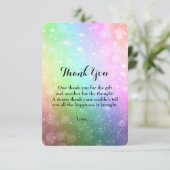 Rainbow Lights Sparkle Sweet 16 Dank je wel kaart (Staand voorkant)