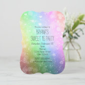 Rainbow Lights Sparkle Sweet 16 Uitnodigingen voor (Staand voorkant)