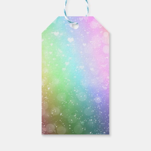 Rainbow Lights Sparkle Tiener Meisje Party Gift La Cadeaulabel (Achterkant)