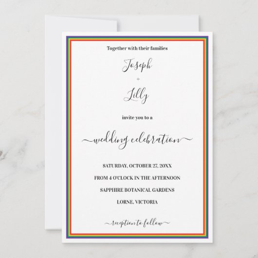 Rainbow Lijst Aangepaste uitnodiging tot het indie (Achterkant)