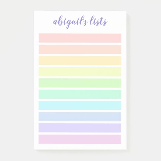 Rainbow-lijst voor pasta's - Aangepaste naam Post-it® Notes (Voorkant)