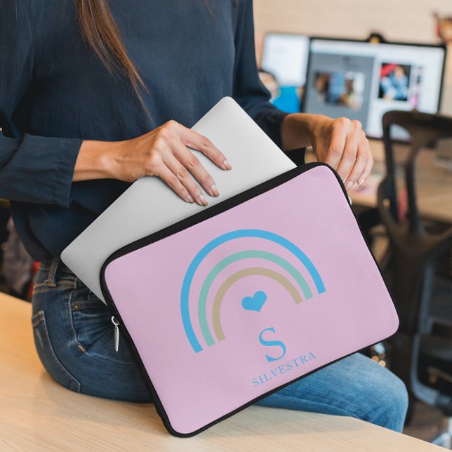Rainbow Lila Monogram Laptophoes Laptop Sleeve (Creator heeft geüpload)