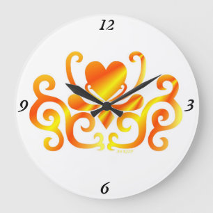 Rainbow Lily en Heart Grote Klok