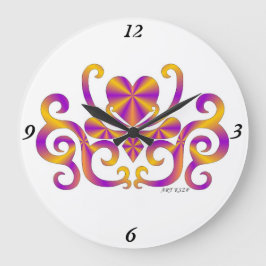 Rainbow Lily en Heart Grote Klok