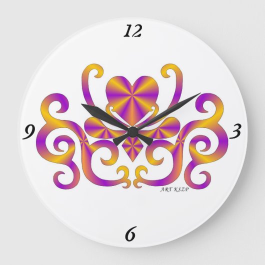 Rainbow Lily en Heart Grote Klok (Voorkant)