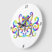 Rainbow Lily en Heart Grote Klok (Hoek)