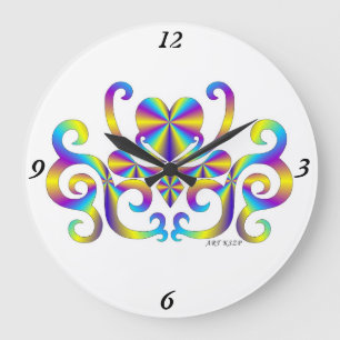 Rainbow Lily en Heart Grote Klok