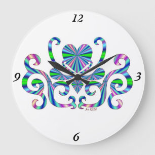 Rainbow Lily en Heart Grote Klok