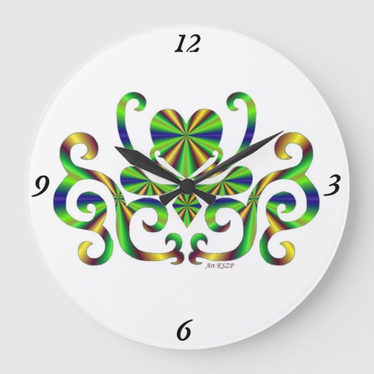 Rainbow Lily en Heart Grote Klok (Voorkant)