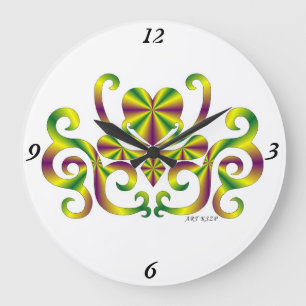 Rainbow Lily en Heart Grote Klok