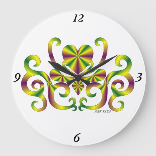 Rainbow Lily en Heart Grote Klok (Voorkant)