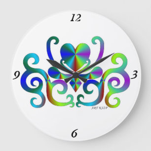 Rainbow Lily en Heart Grote Klok