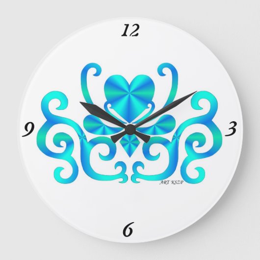 Rainbow Lily en Heart Grote Klok (Voorkant)