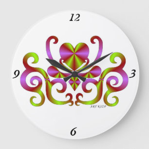 Rainbow Lily en Heart Grote Klok