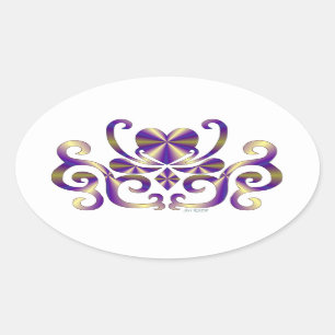 Rainbow Lily en Heart Ovale Sticker