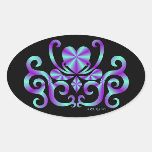 Rainbow Lily en Heart Ovale Sticker