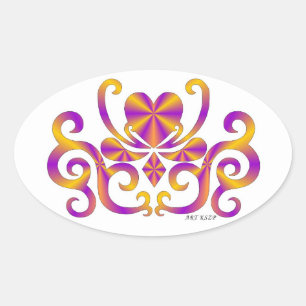 Rainbow Lily en Heart Ovale Sticker