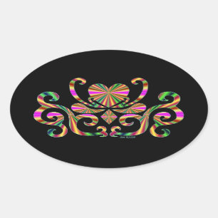 Rainbow Lily en Heart Ovale Sticker