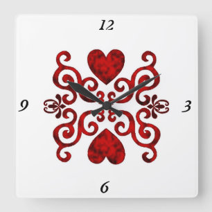 Rainbow Lily en Heart Vierkante Klok