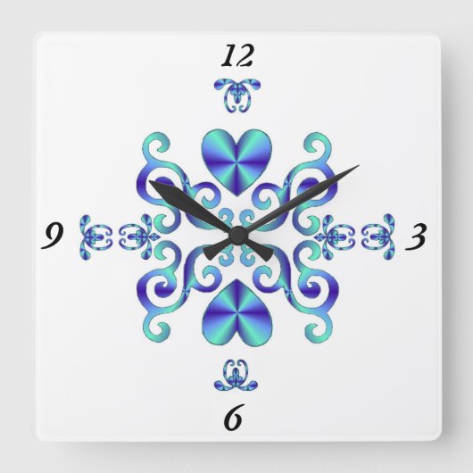 Rainbow Lily en Heart Vierkante Klok (Voorkant)