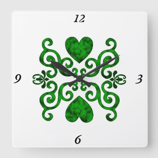 Rainbow Lily en Heart Vierkante Klok (Voorkant)