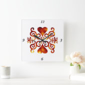 Rainbow Lily en Heart Vierkante Klok (Huis)