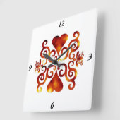 Rainbow Lily en Heart Vierkante Klok (Hoek)
