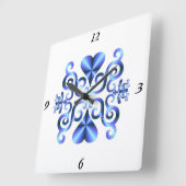 Rainbow Lily en Heart Vierkante Klok (Hoek)