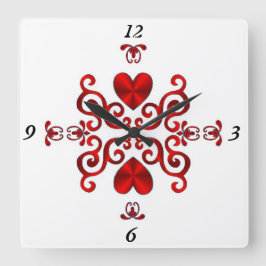 Rainbow Lily en Heart Vierkante Klok