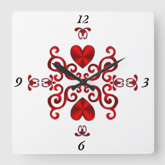 Rainbow Lily en Heart Vierkante Klok (Voorkant)