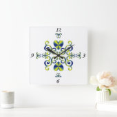 Rainbow Lily en Heart Vierkante Klok (Huis)