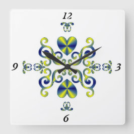 Rainbow Lily en Heart Vierkante Klok