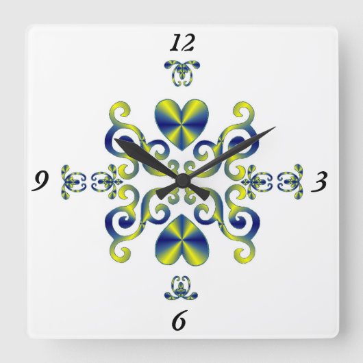 Rainbow Lily en Heart Vierkante Klok (Voorkant)