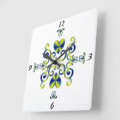 Rainbow Lily en Heart Vierkante Klok (Hoek)