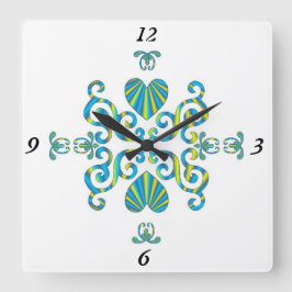 Rainbow Lily en Heart Vierkante Klok