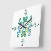 Rainbow Lily en Heart Vierkante Klok (Hoek)