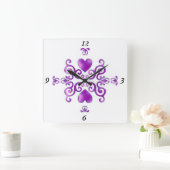 Rainbow Lily en Heart Vierkante Klok (Huis)