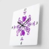 Rainbow Lily en Heart Vierkante Klok (Hoek)