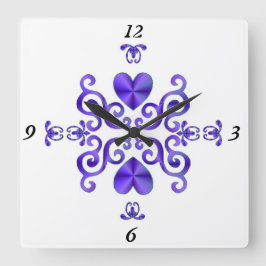 Rainbow Lily en Heart Vierkante Klok