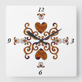 Rainbow Lily en Heart Vierkante Klok