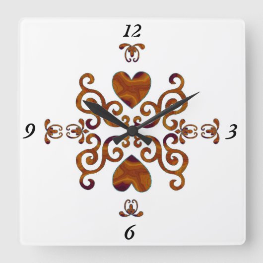 Rainbow Lily en Heart Vierkante Klok (Voorkant)