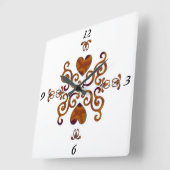 Rainbow Lily en Heart Vierkante Klok (Hoek)