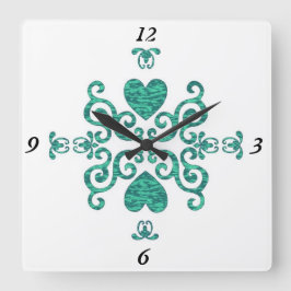 Rainbow Lily en Heart Vierkante Klok